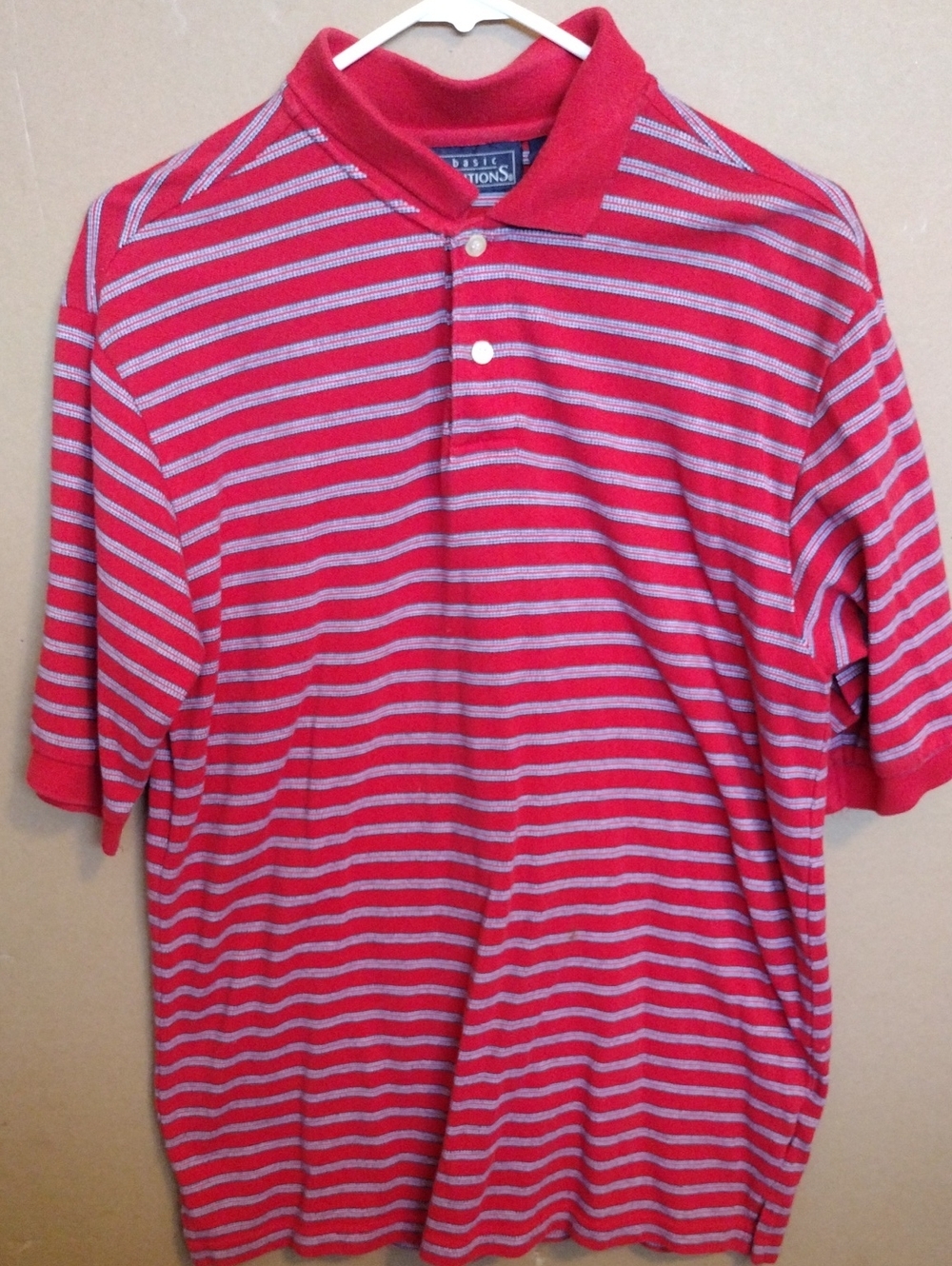Classic Men's Red Striped Polo Shirt